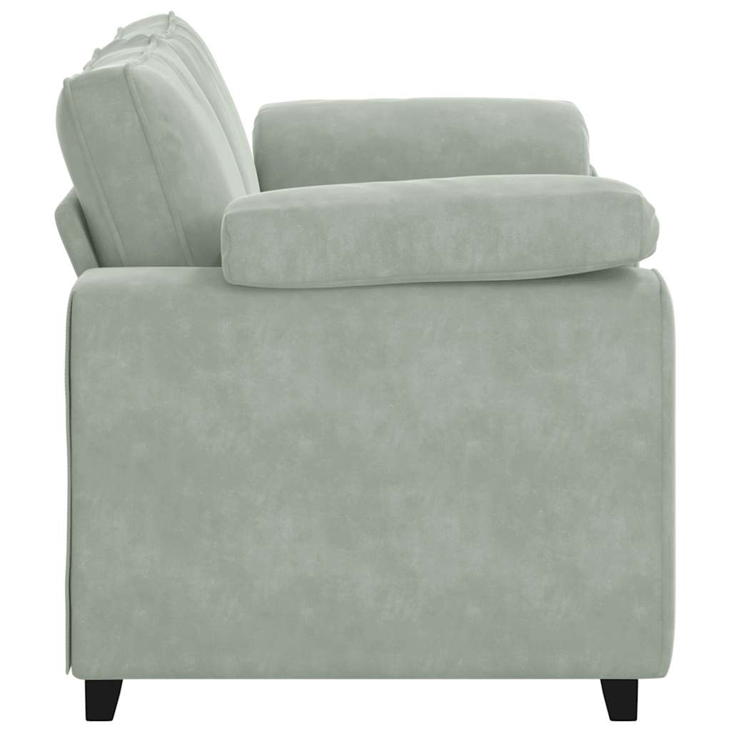 Világosszürke bársony loveseat kanapé 120 cm