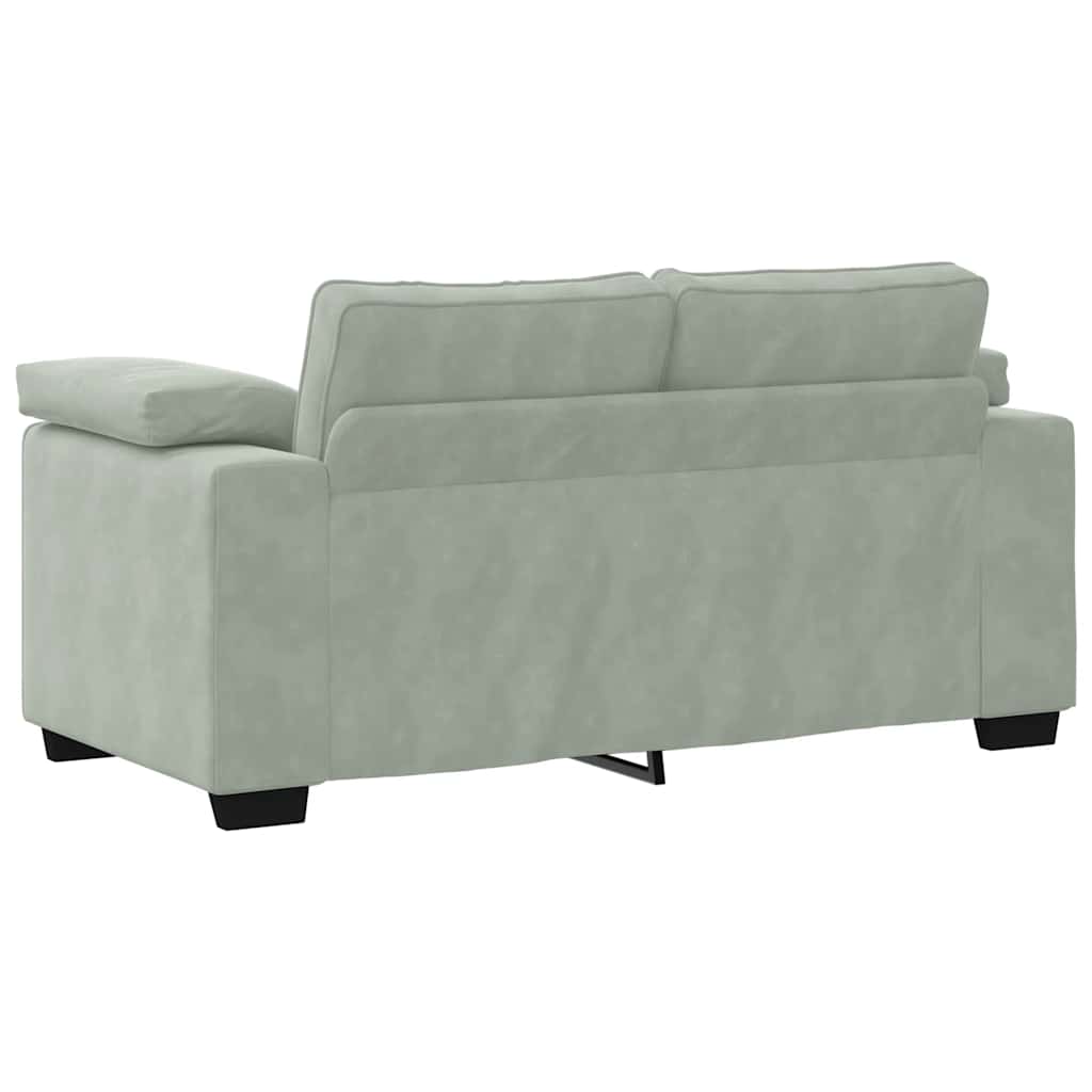 Világosszürke bársony loveseat kanapé 120 cm