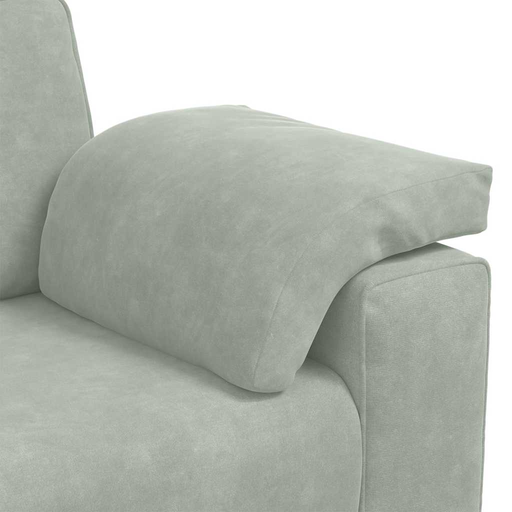 Világosszürke bársony loveseat kanapé 120 cm