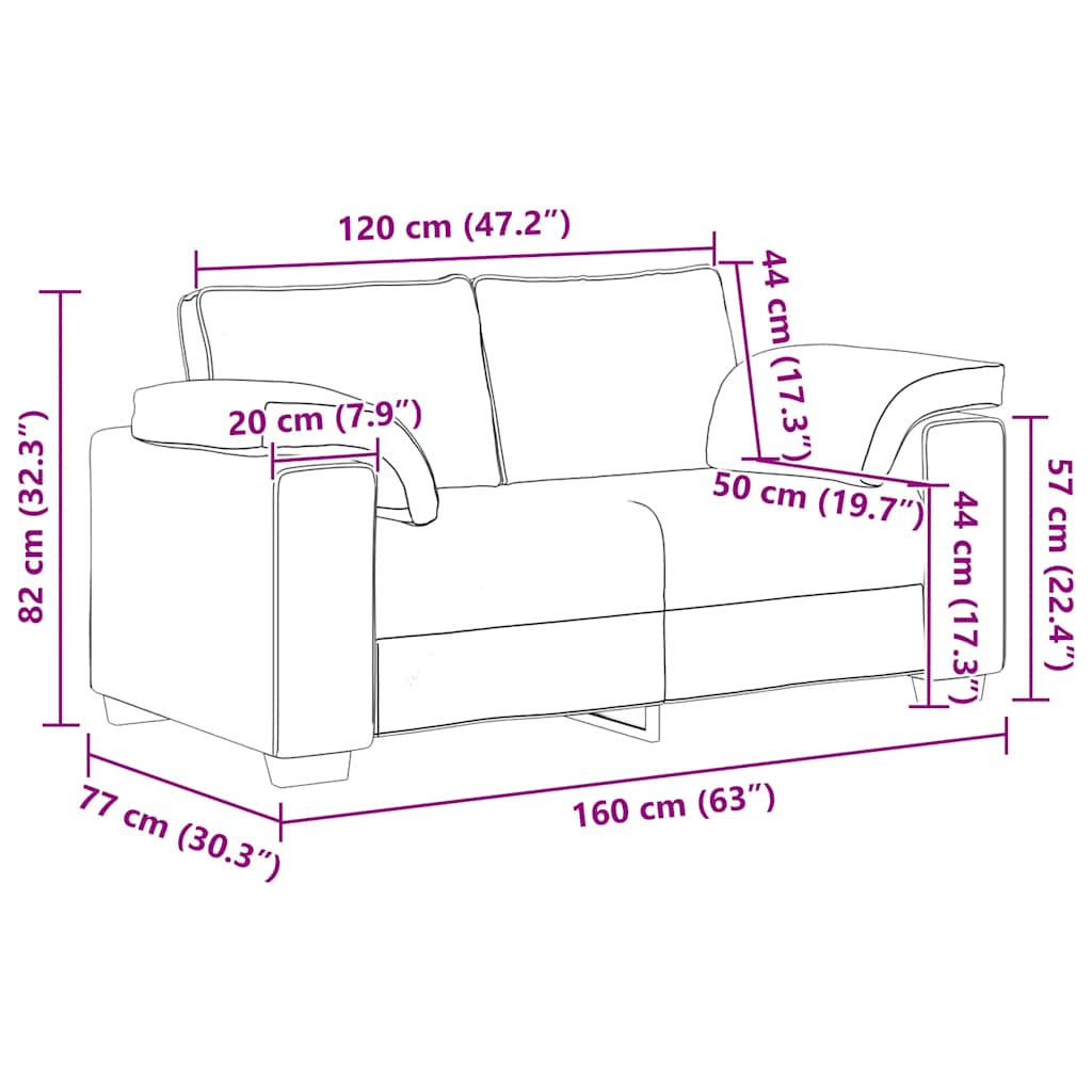 Világosszürke bársony loveseat kanapé 120 cm