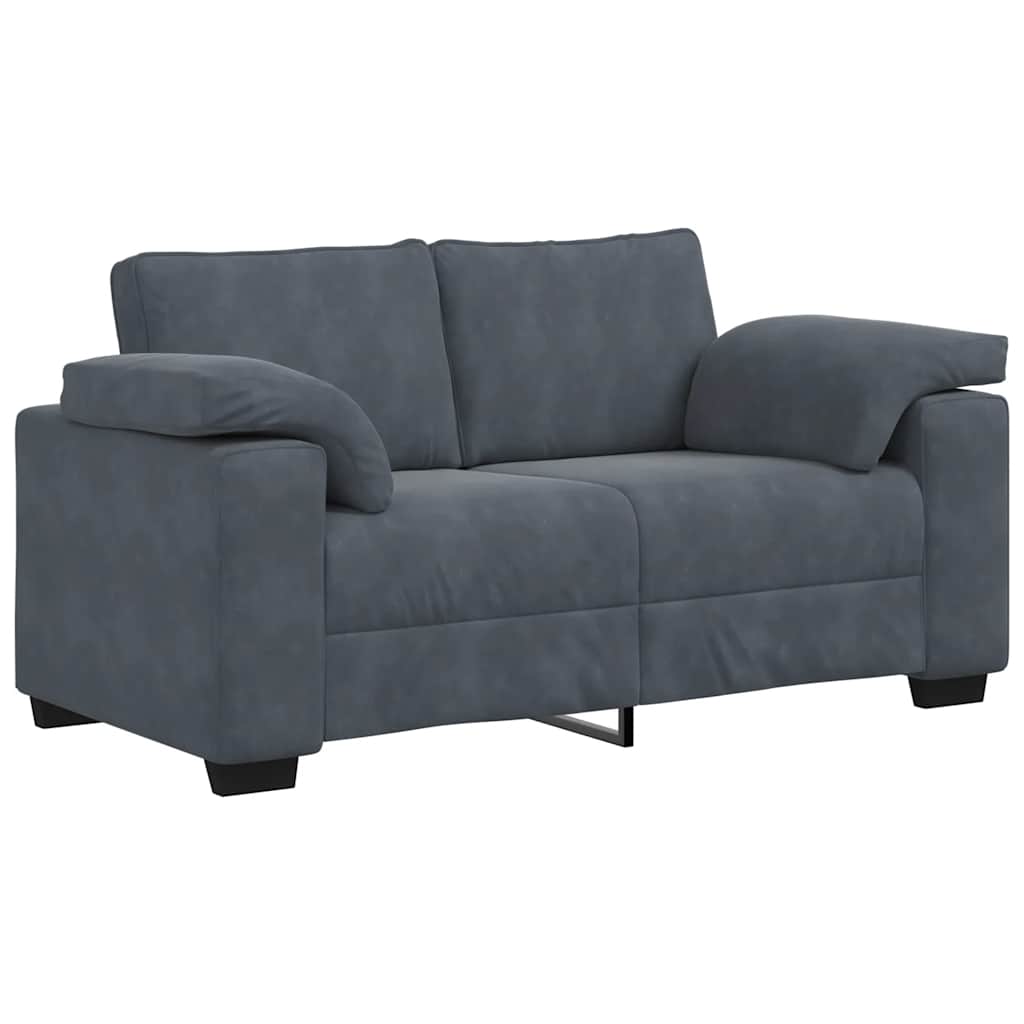 Sötétszürke bársony loveseat kanapé 120 cm