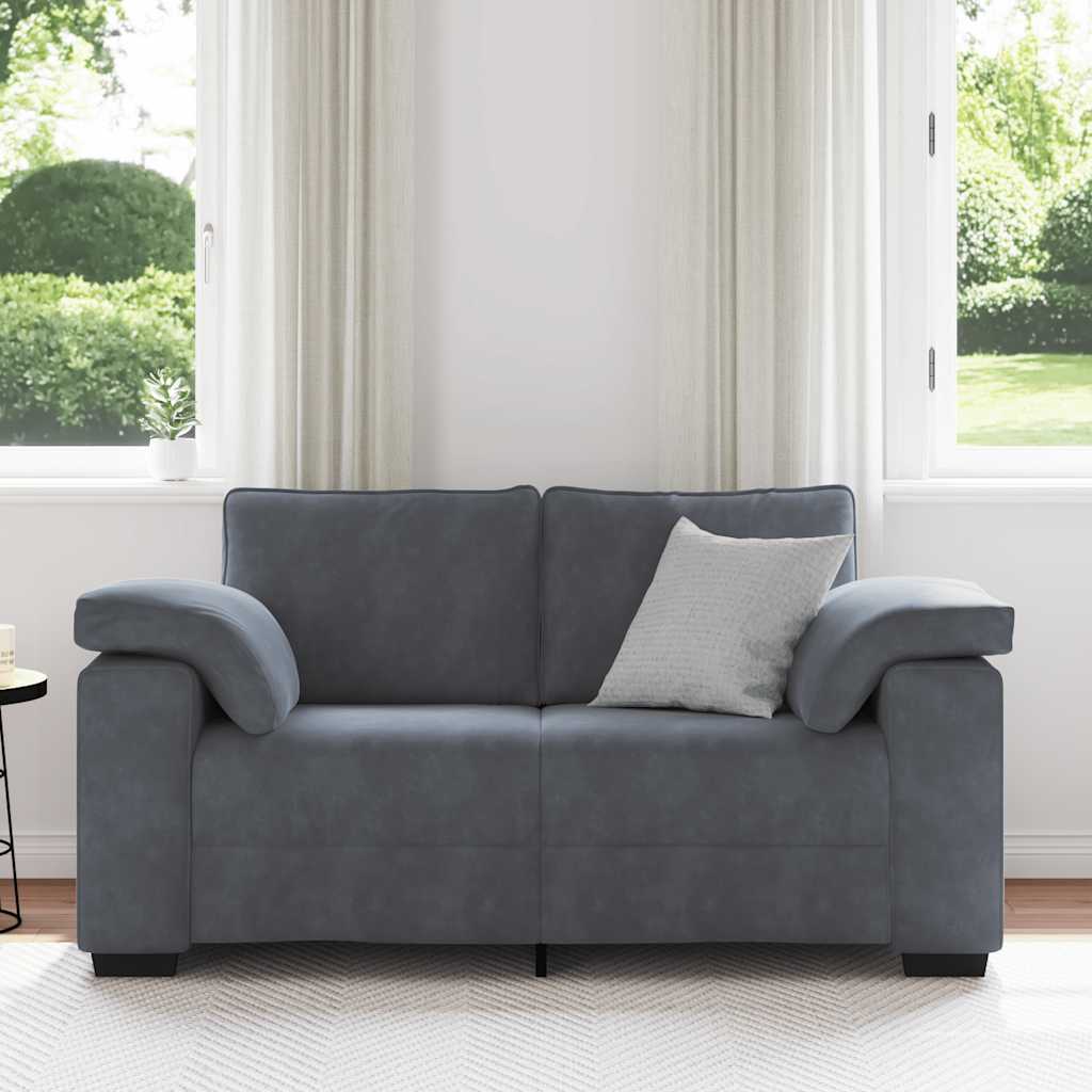 Sötétszürke bársony loveseat kanapé 120 cm