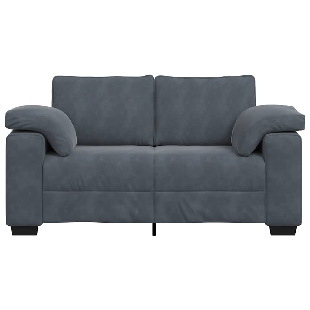 Sötétszürke bársony loveseat kanapé 120 cm