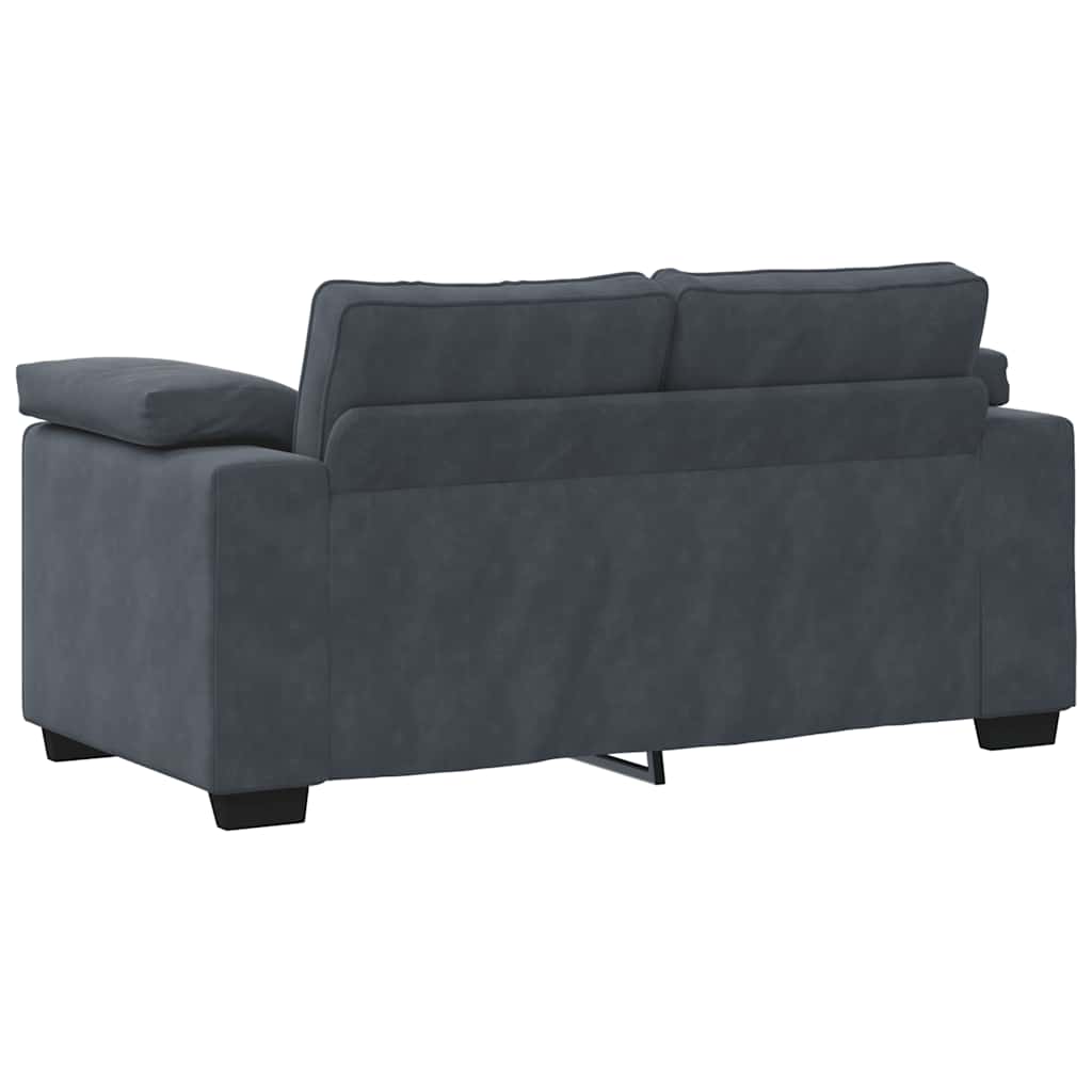 Sötétszürke bársony loveseat kanapé 120 cm