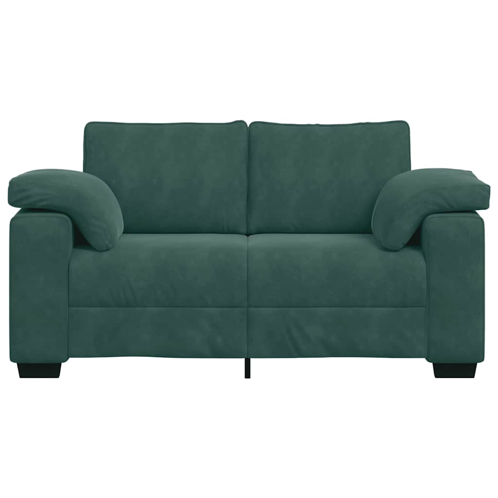 Sötétzöld bársony loveseat kanapé 120 cm