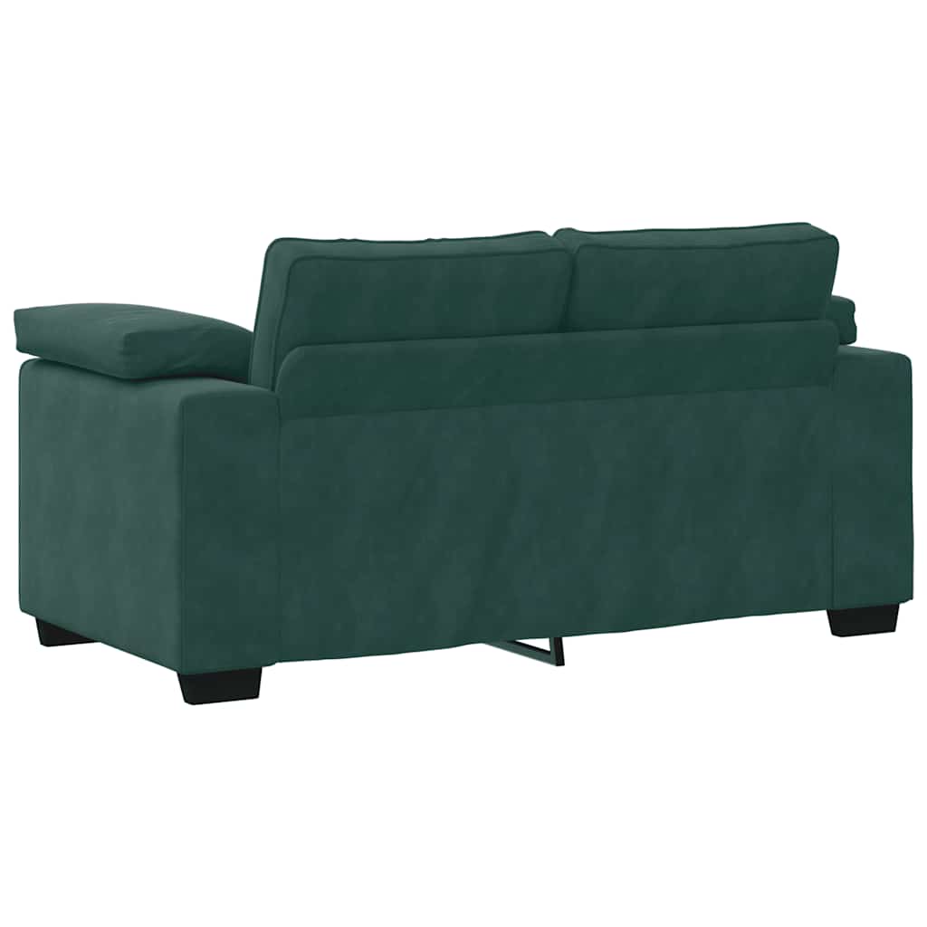 Sötétzöld bársony loveseat kanapé 120 cm