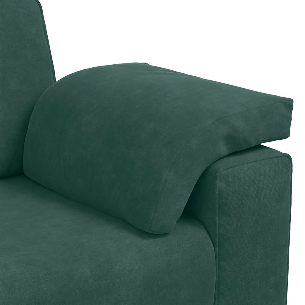 Sötétzöld bársony loveseat kanapé 120 cm