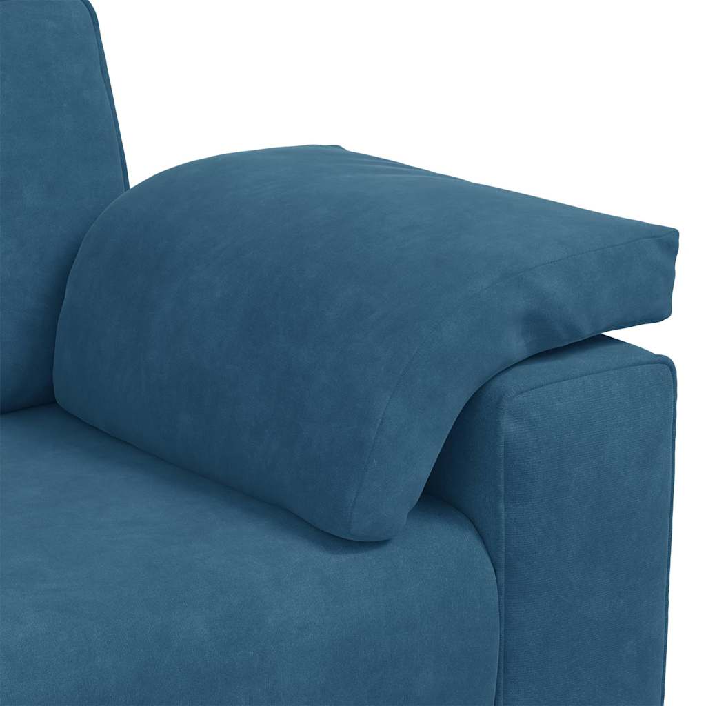 Kék bársony loveseat kanapé 120 cm