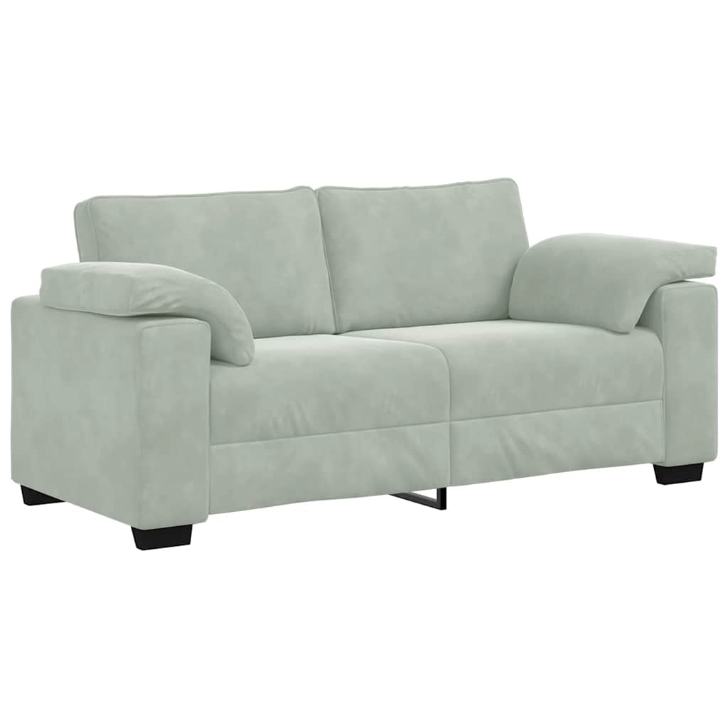 Világosszürke bársony loveseat kanapé 140 cm