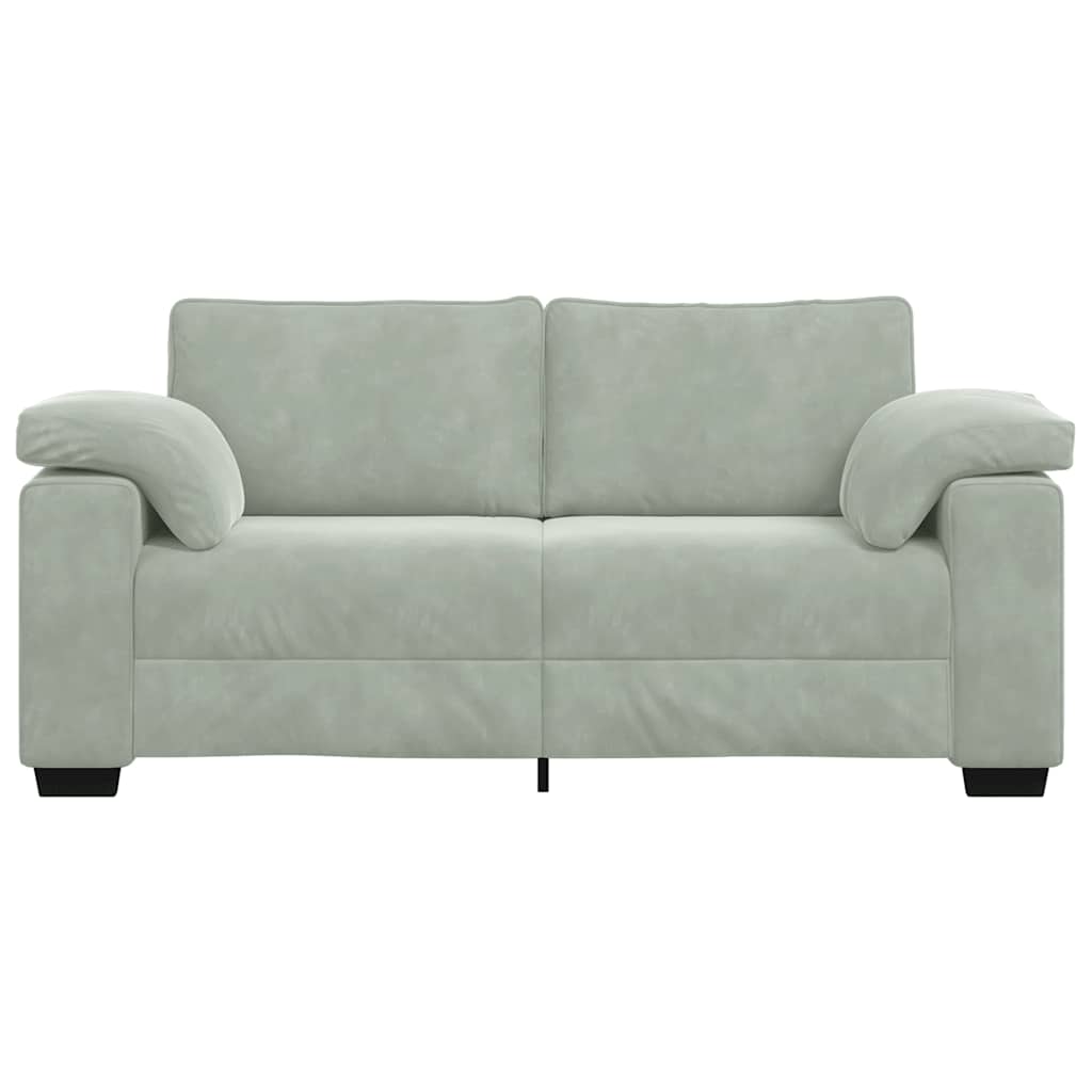 Világosszürke bársony loveseat kanapé 140 cm