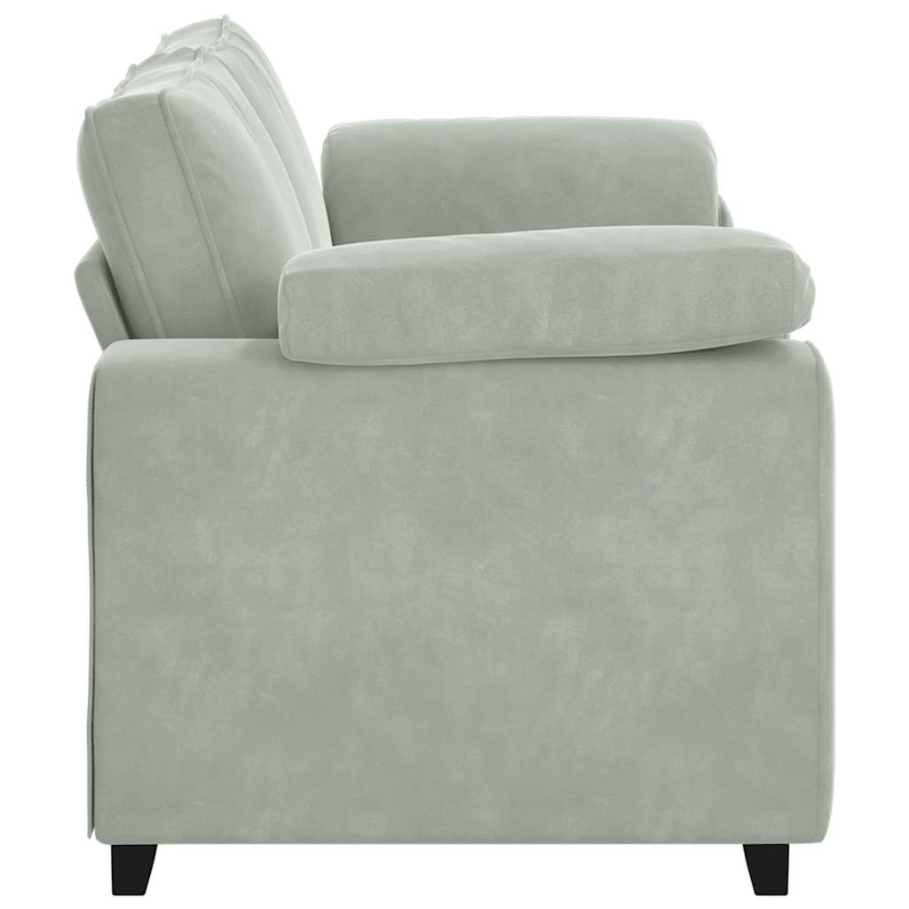 Világosszürke bársony loveseat kanapé 140 cm