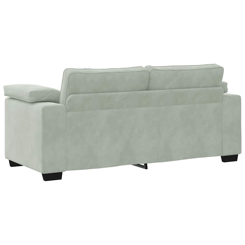 Világosszürke bársony loveseat kanapé 140 cm