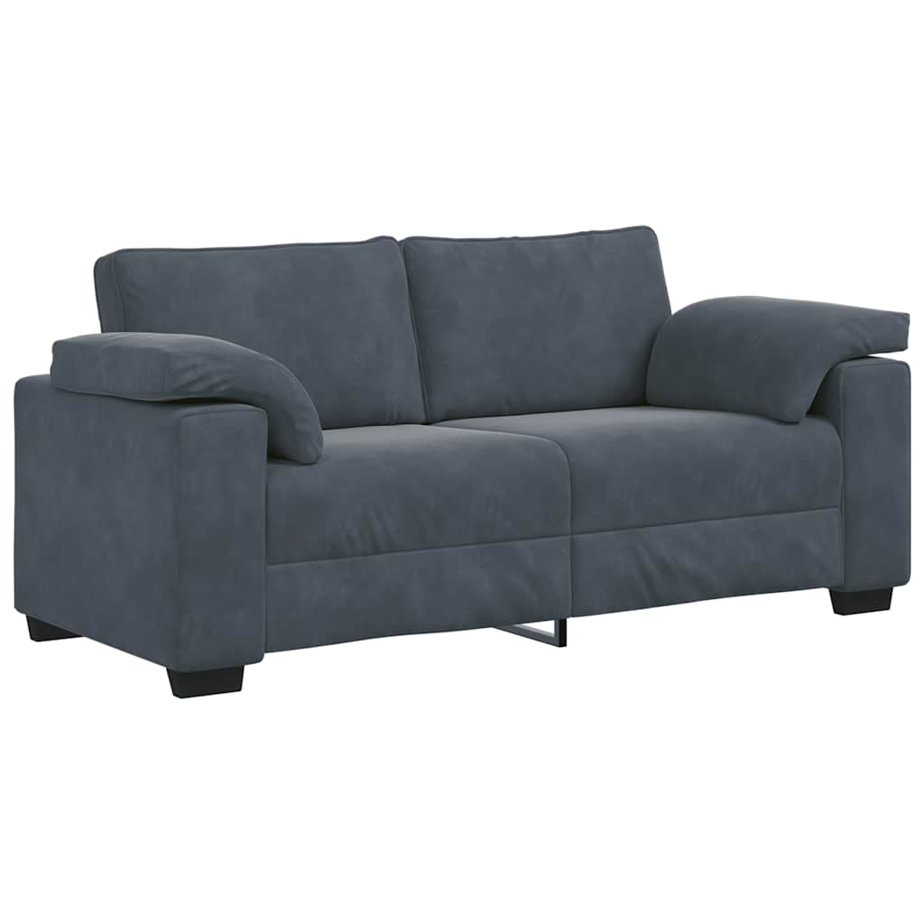 Sötétszürke bársony loveseat kanapé 140 cm