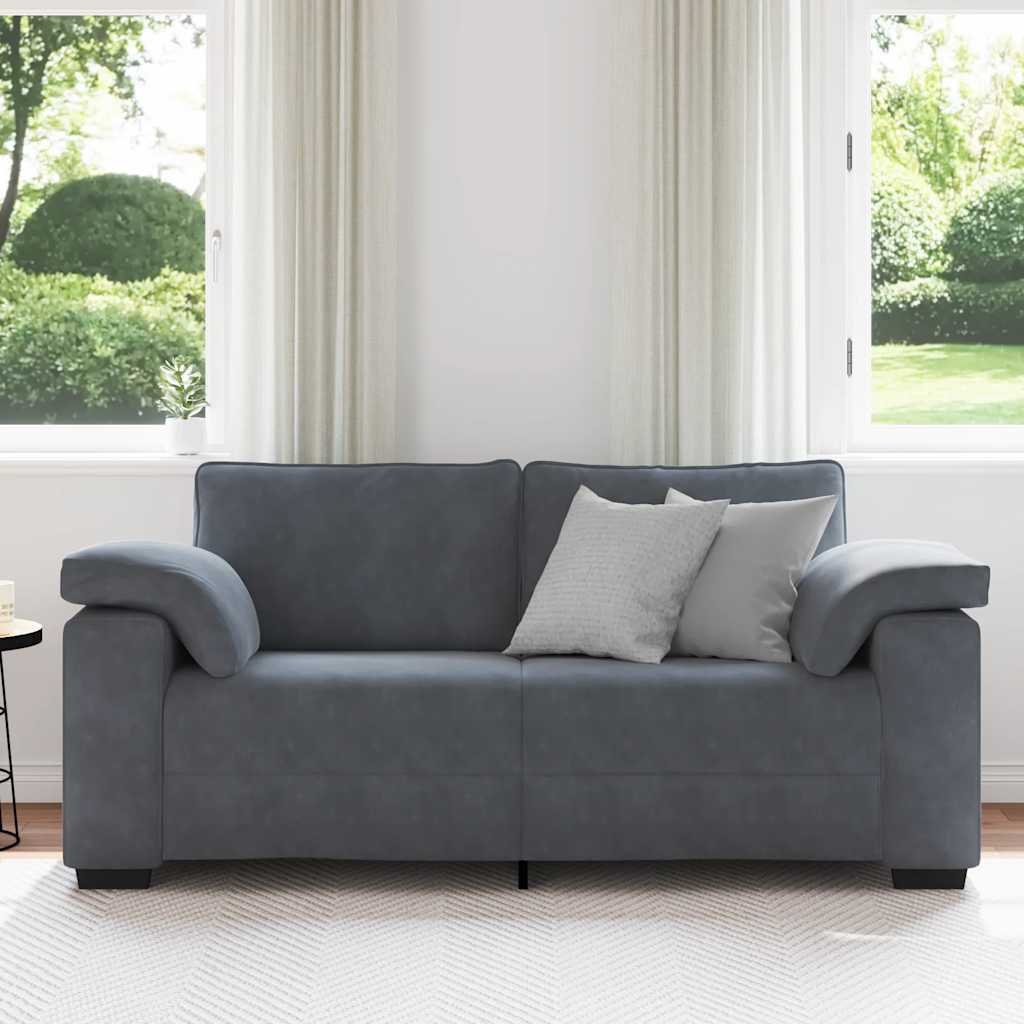 Sötétszürke bársony loveseat kanapé 140 cm