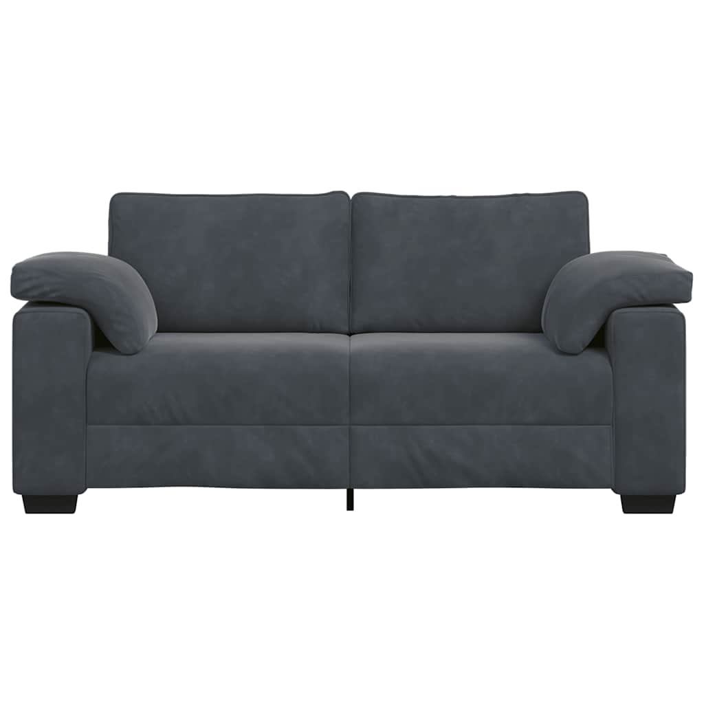 Sötétszürke bársony loveseat kanapé 140 cm