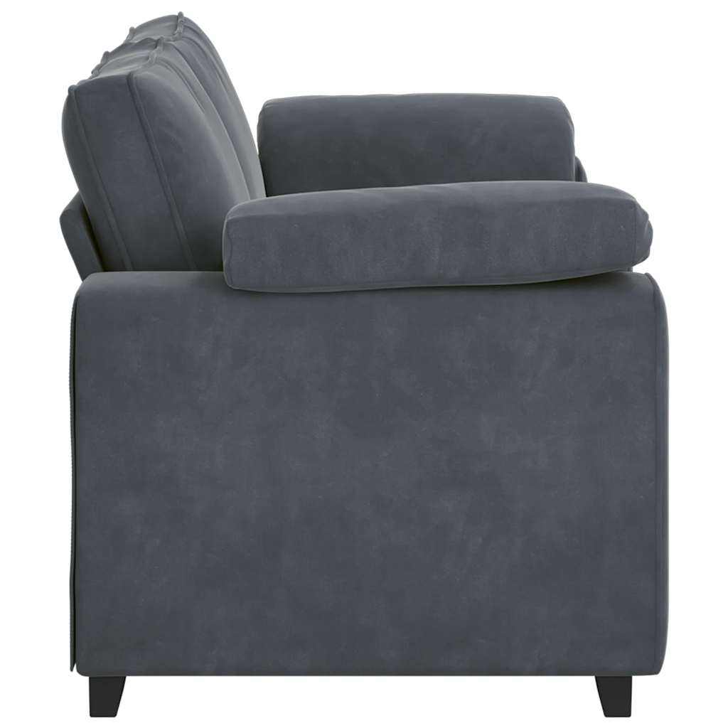 Sötétszürke bársony loveseat kanapé 140 cm