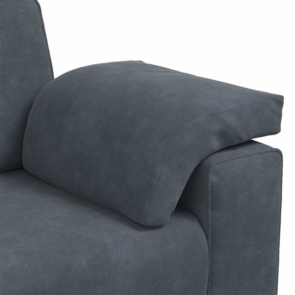 Sötétszürke bársony loveseat kanapé 140 cm