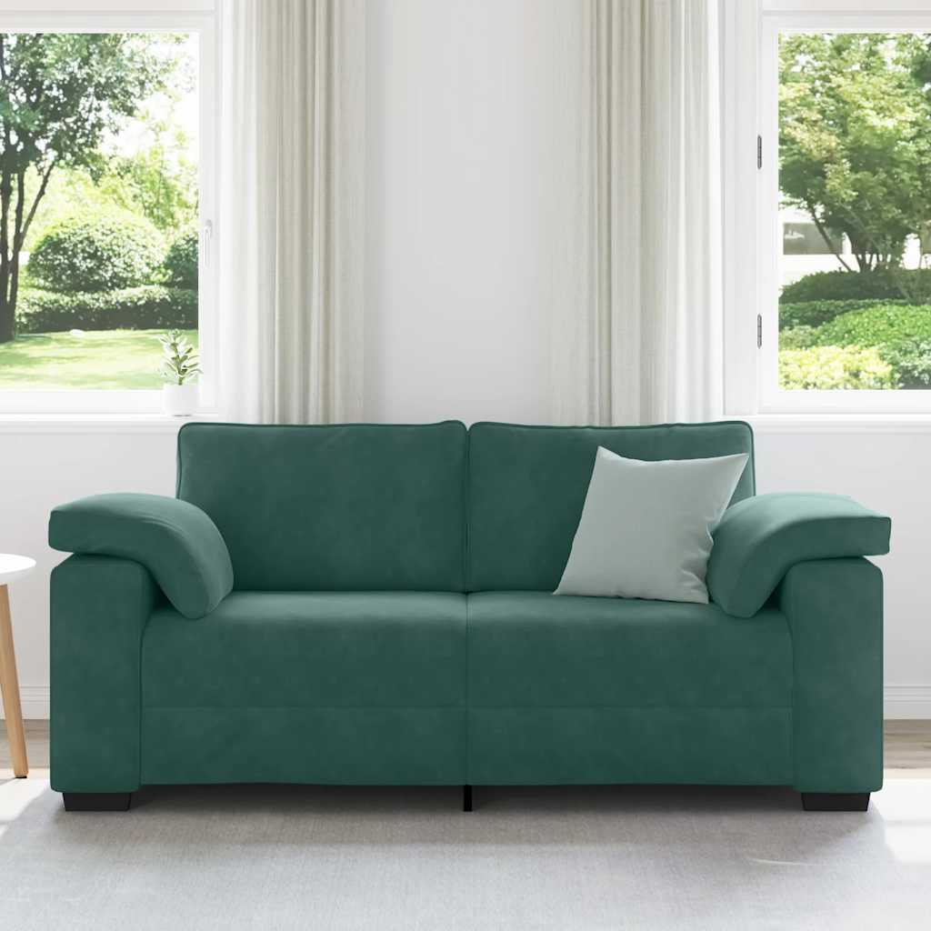 Sötétzöld bársony loveseat kanapé 140 cm Sötétzöld bársony loveseat kanapé 140 cm