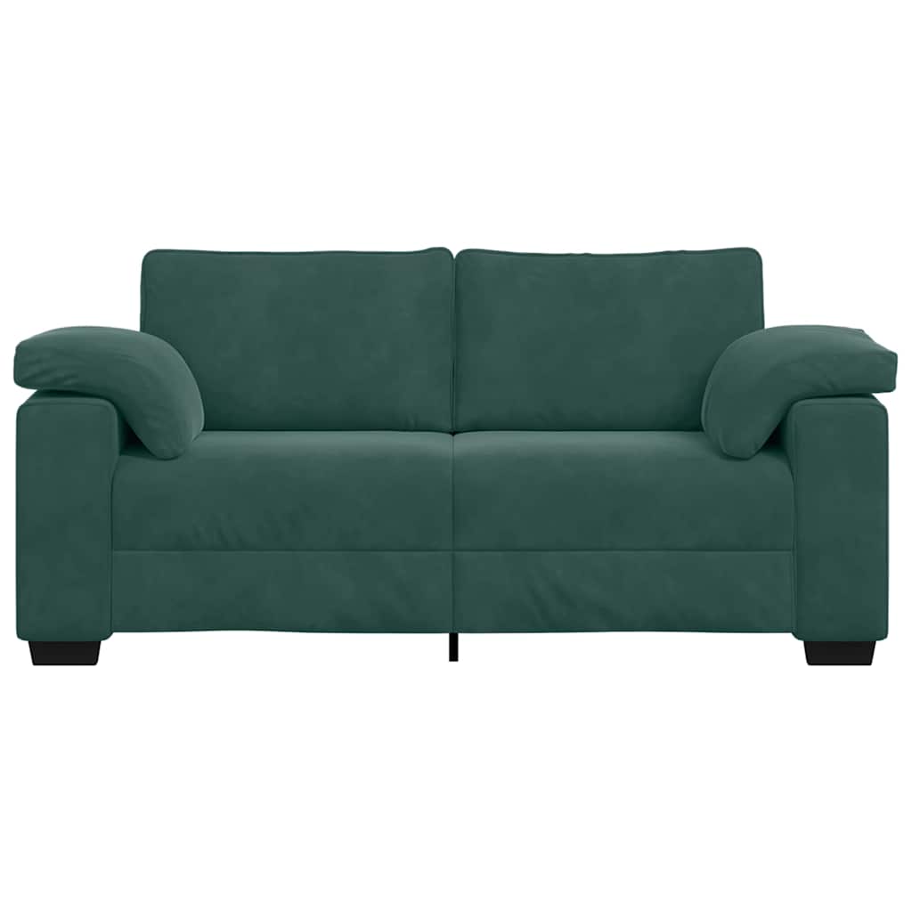 Sötétzöld bársony loveseat kanapé 140 cm Sötétzöld bársony loveseat kanapé 140 cm