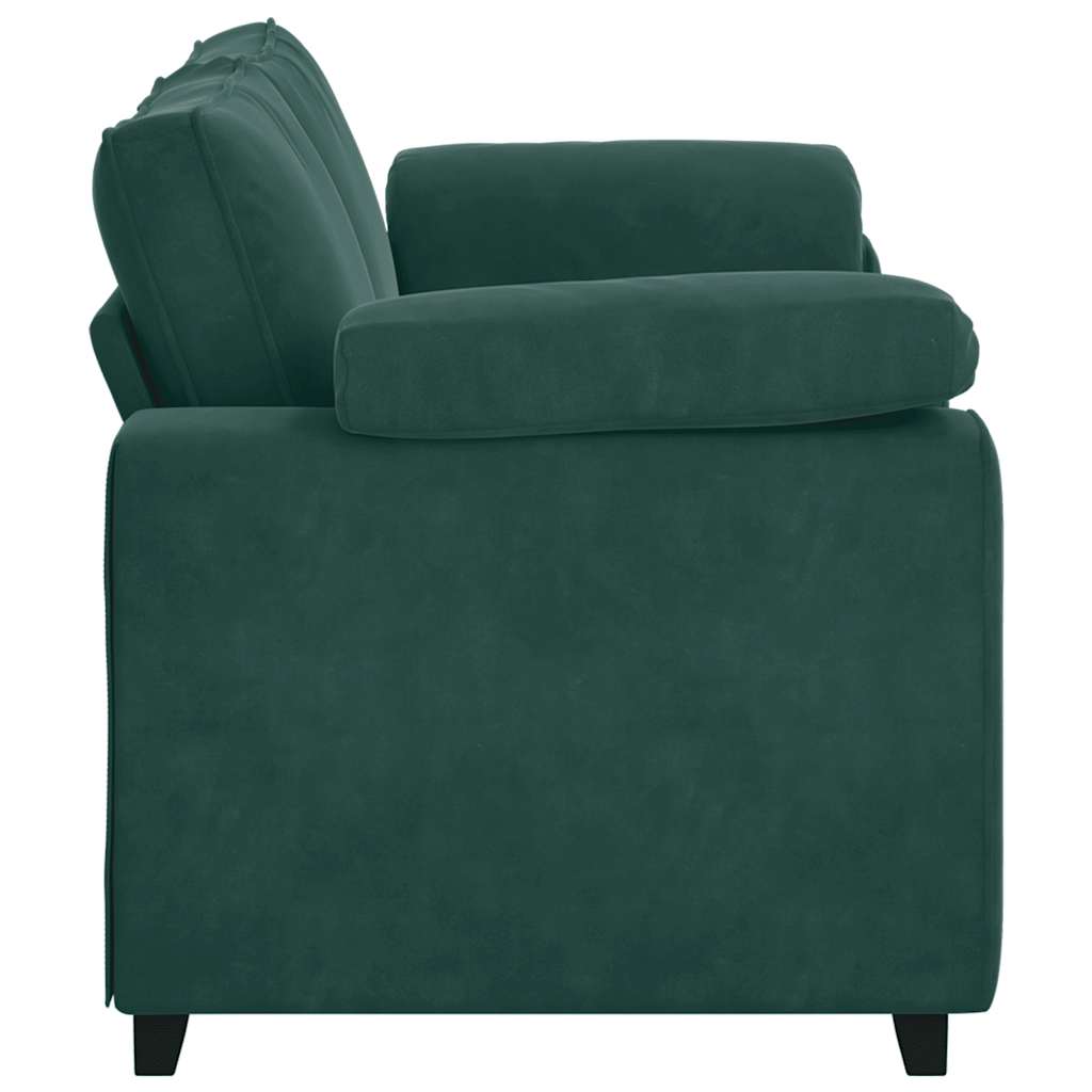 Sötétzöld bársony loveseat kanapé 140 cm Sötétzöld bársony loveseat kanapé 140 cm