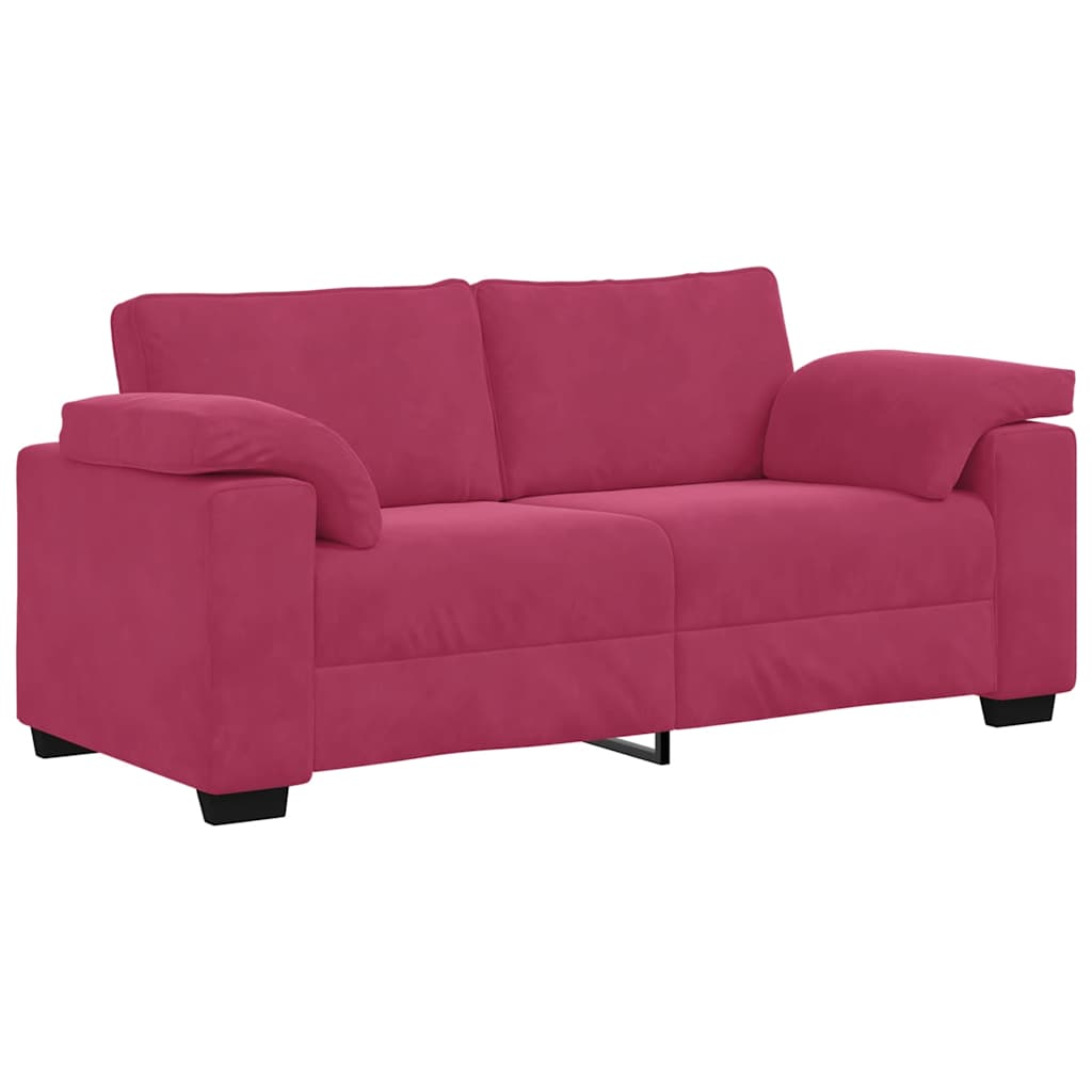 Bordó bársony loveseat kanapé 140 cm Bordó bársony loveseat kanapé 140 cm