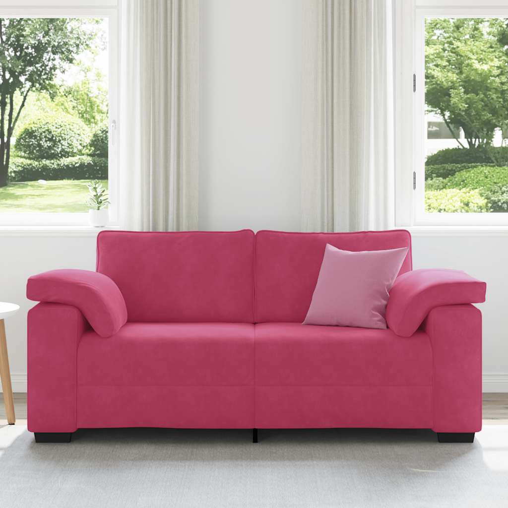 Bordó bársony loveseat kanapé 140 cm Bordó bársony loveseat kanapé 140 cm