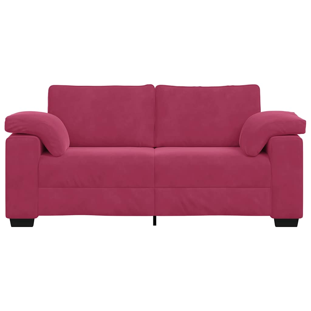 Bordó bársony loveseat kanapé 140 cm Bordó bársony loveseat kanapé 140 cm