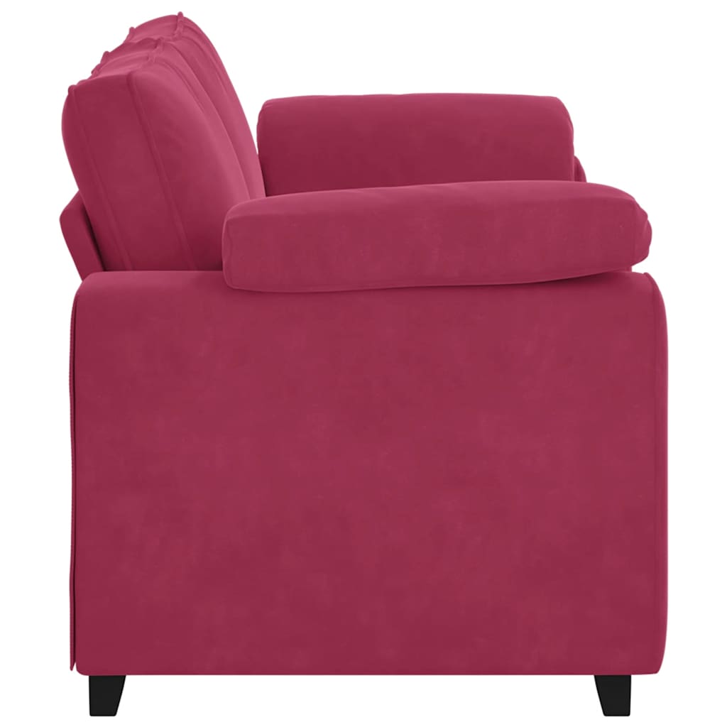 Bordó bársony loveseat kanapé 140 cm Bordó bársony loveseat kanapé 140 cm