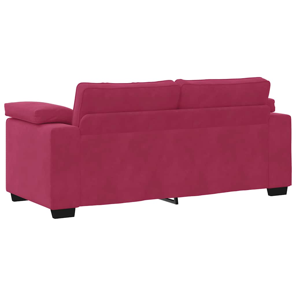 Bordó bársony loveseat kanapé 140 cm Bordó bársony loveseat kanapé 140 cm