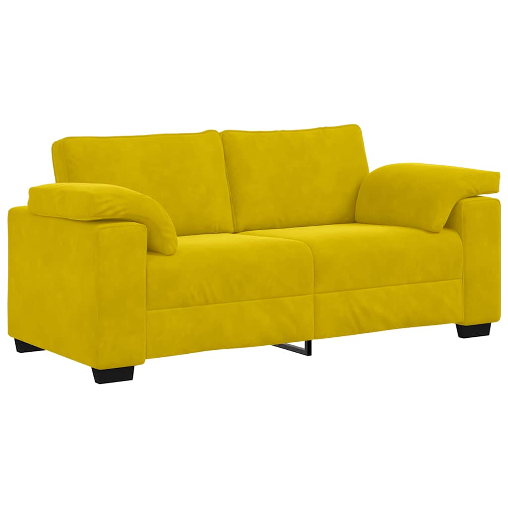 Sárga bársony loveseat kanapé 140 cm