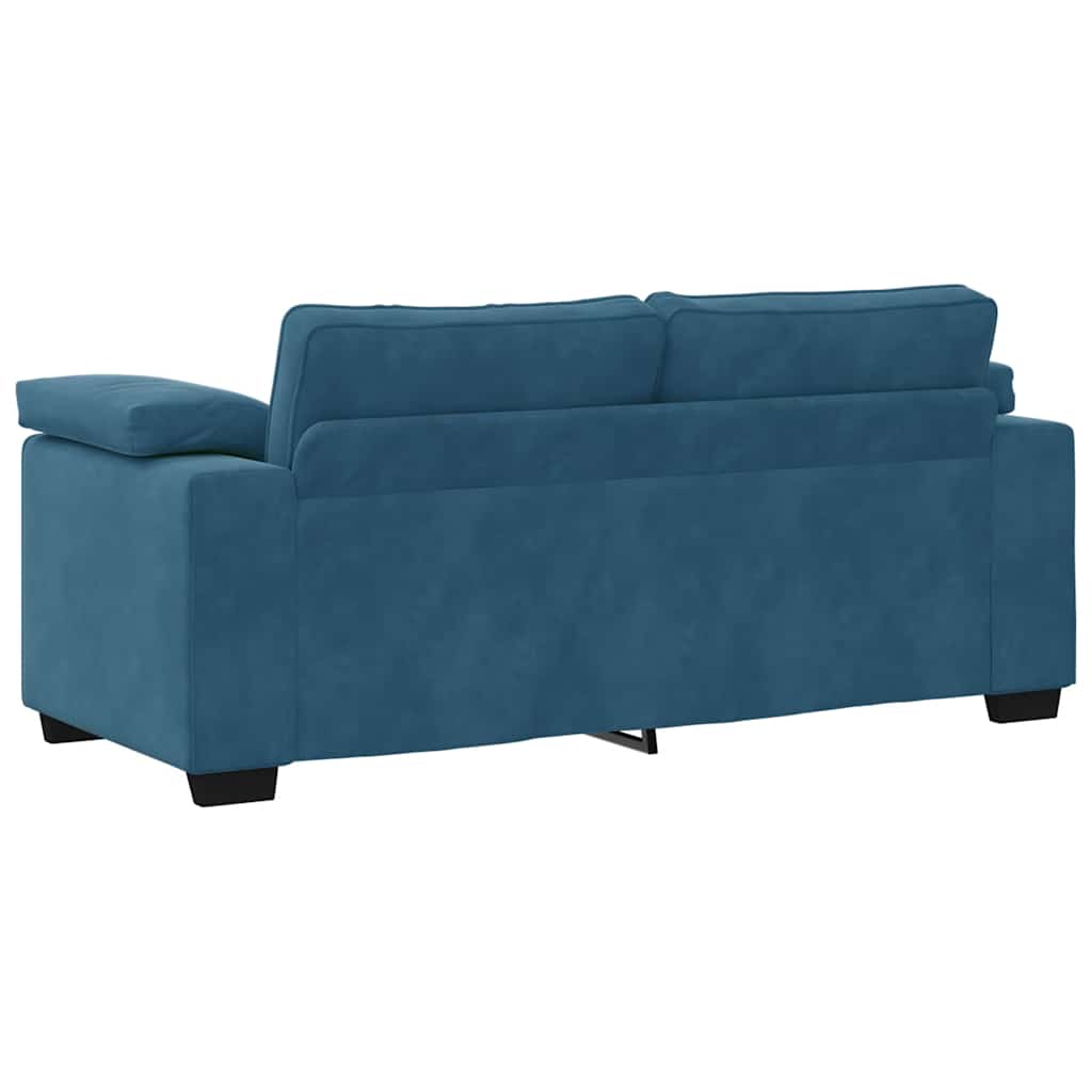 Kék bársony loveseat kanapé 140 cm