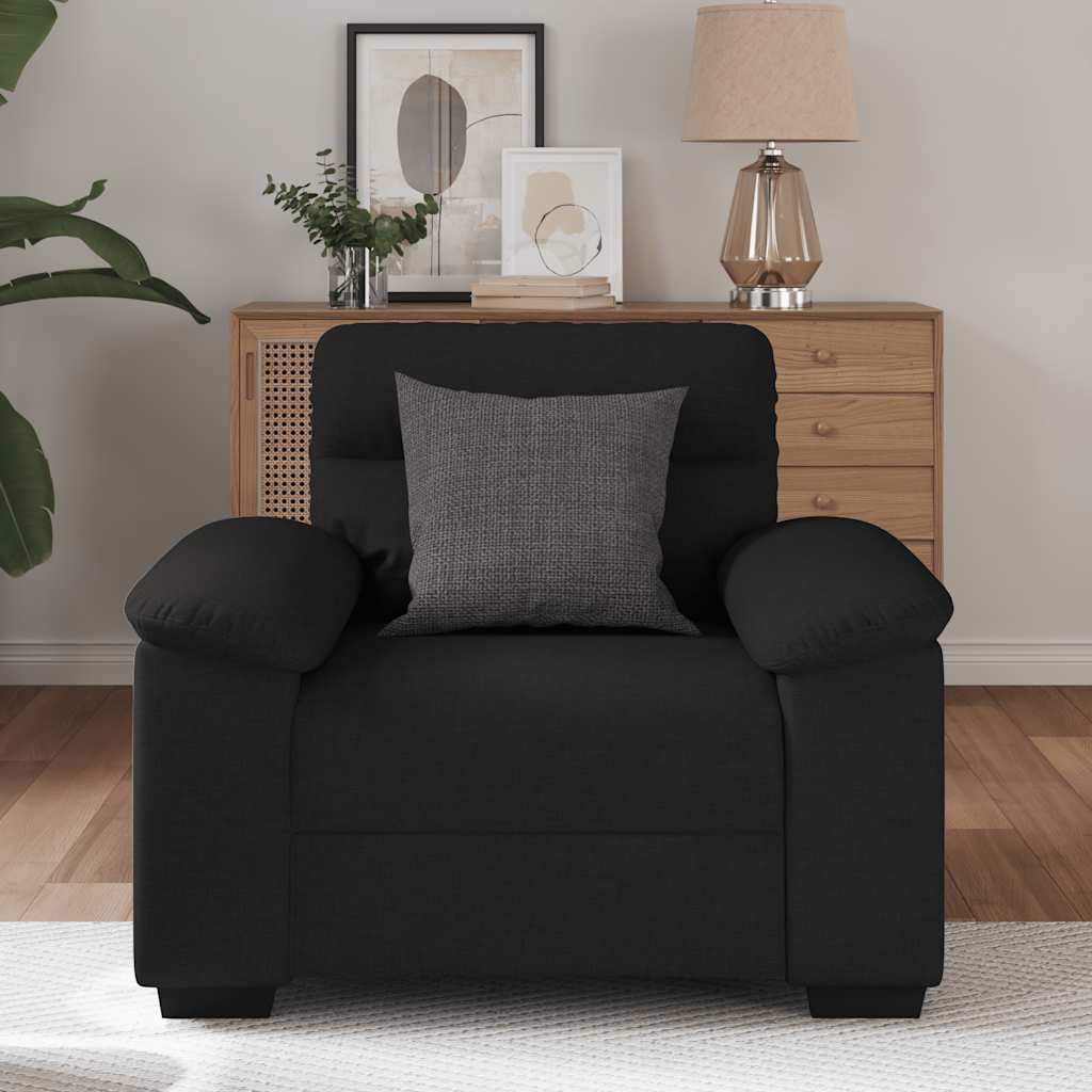 Fekete szövet kanapéfotel 60 cm