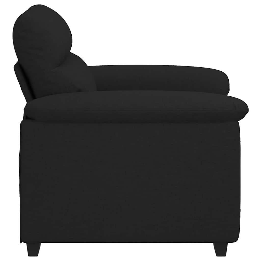 Fekete szövet kanapéfotel 60 cm