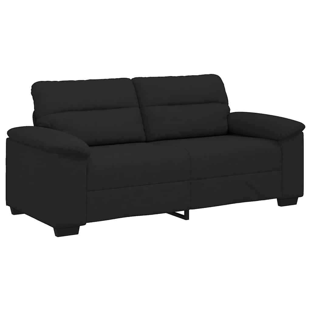 Kétszemélyes fekete szövetkanapé 140 cm Kétszemélyes fekete szövetkanapé 140 cm