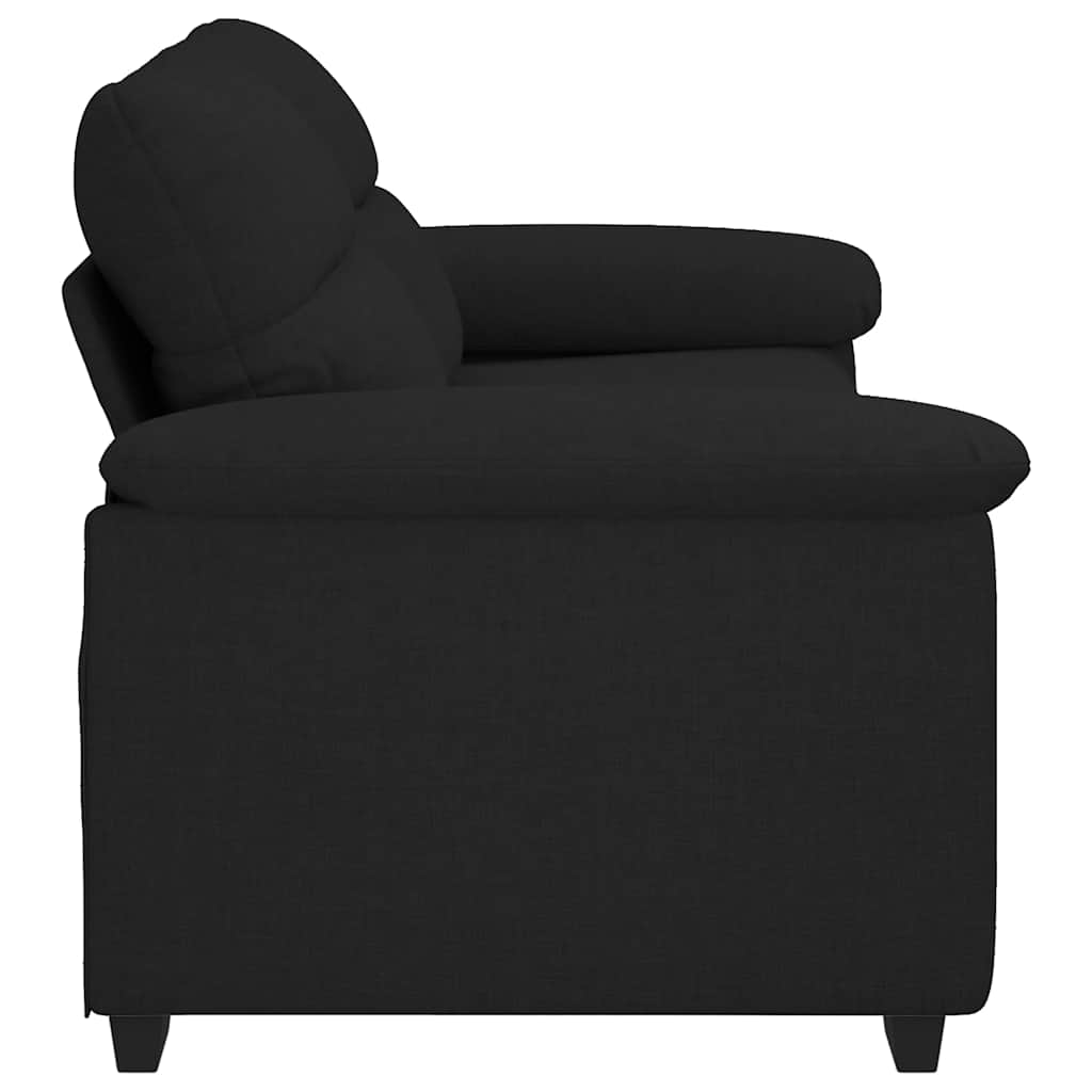 Kétszemélyes fekete szövetkanapé 140 cm Kétszemélyes fekete szövetkanapé 140 cm