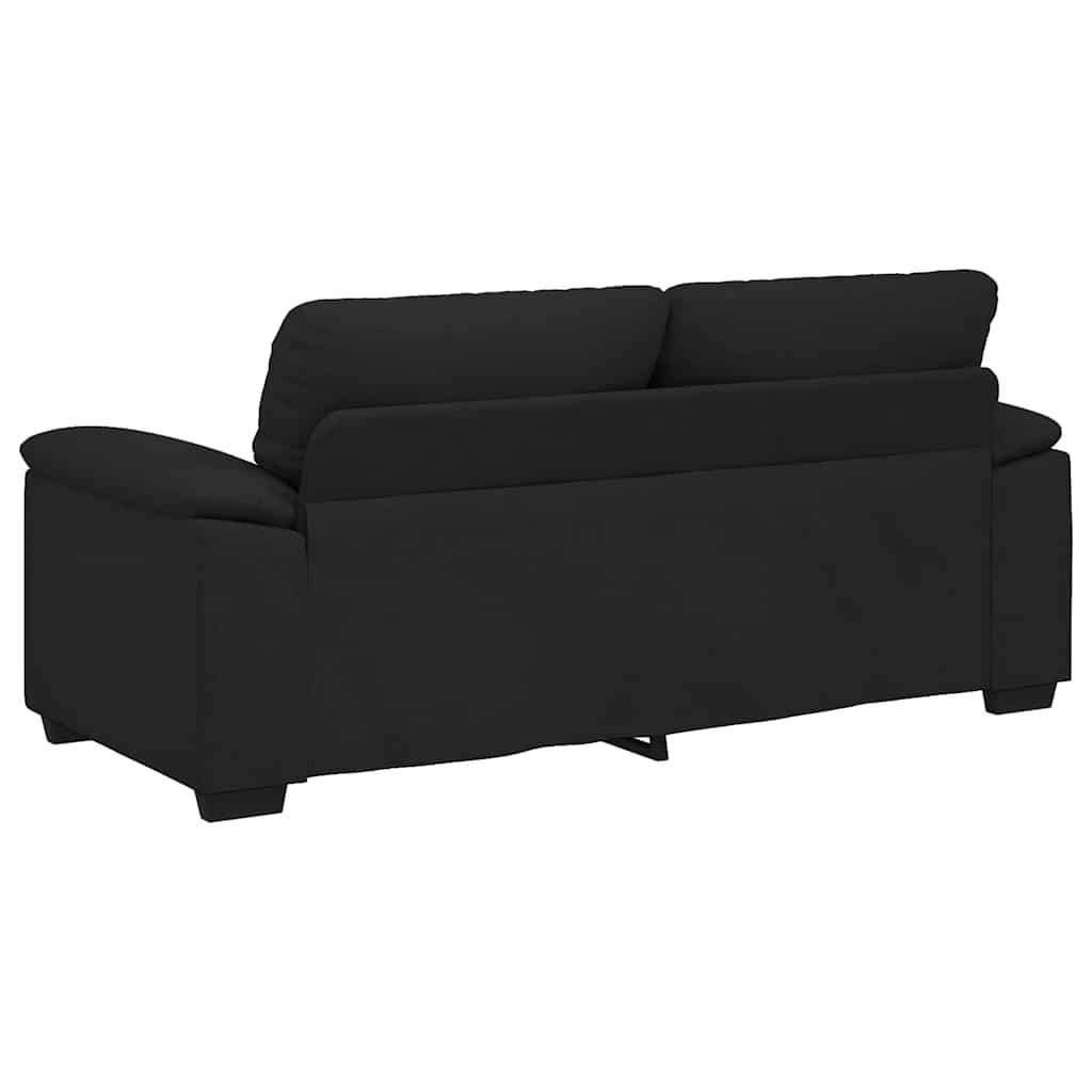 Kétszemélyes fekete szövetkanapé 140 cm Kétszemélyes fekete szövetkanapé 140 cm