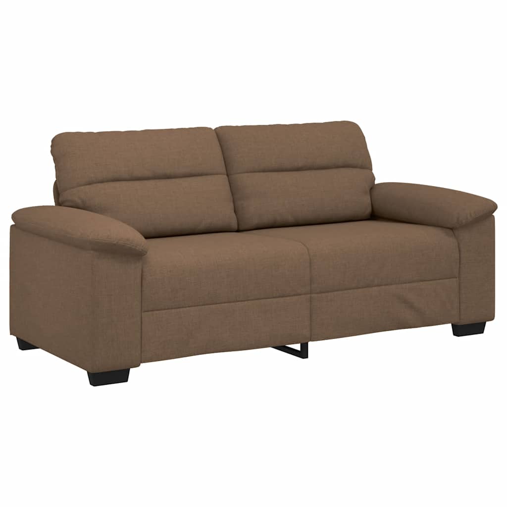 Kétszemélyes barna szövetkanapé 140 cm