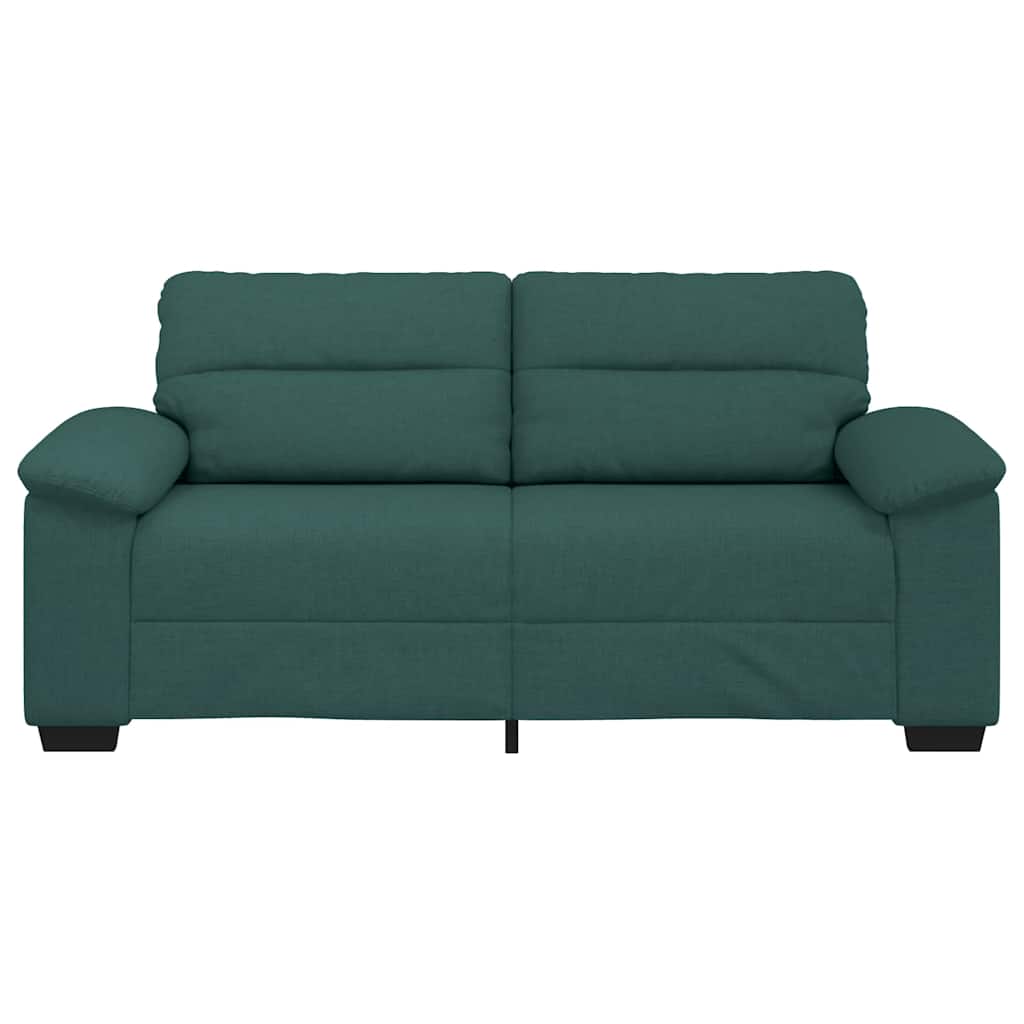 Kétszemélyes sötétzöld szövet kanapé 140 cm