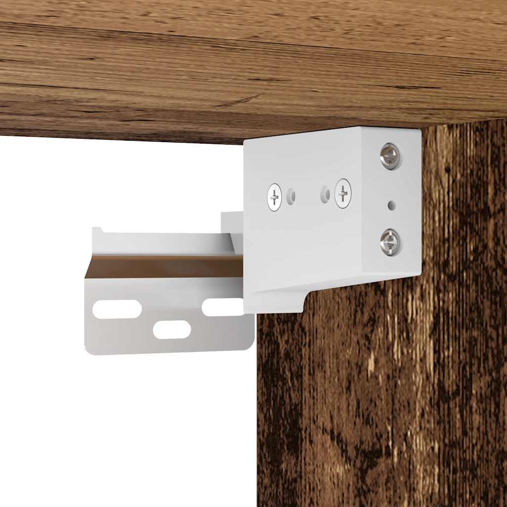 2 db antik fa színű falra szerelhető éjjeliszekrény 38x34x40 cm