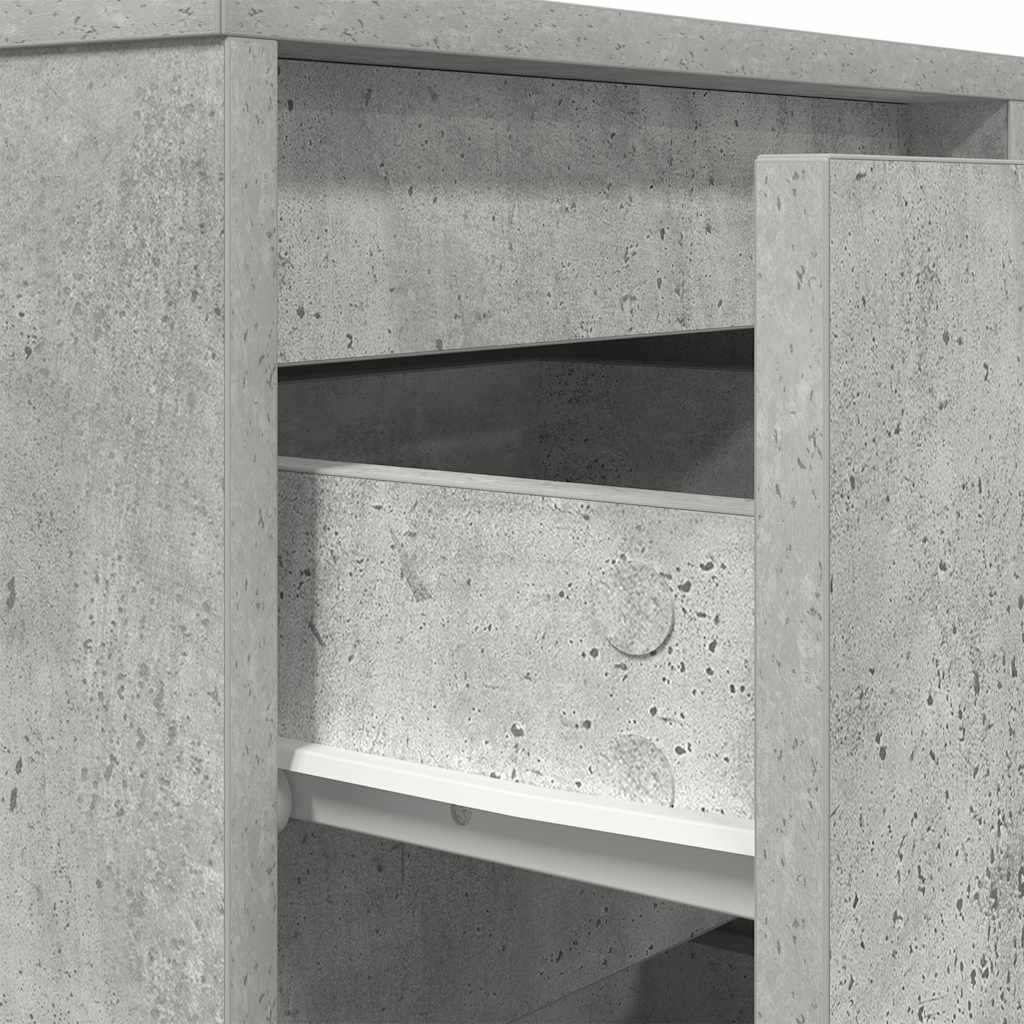 2 db betonszürke éjjeliszekrény led-fényekkel 38x34x50 cm
