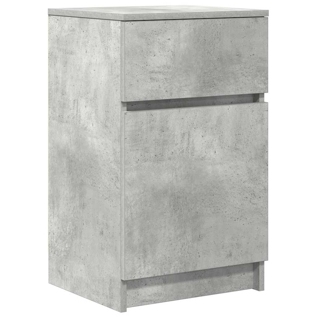 2 db betonszürke szerelt fa éjjeliszekrény 39x35x65 cm