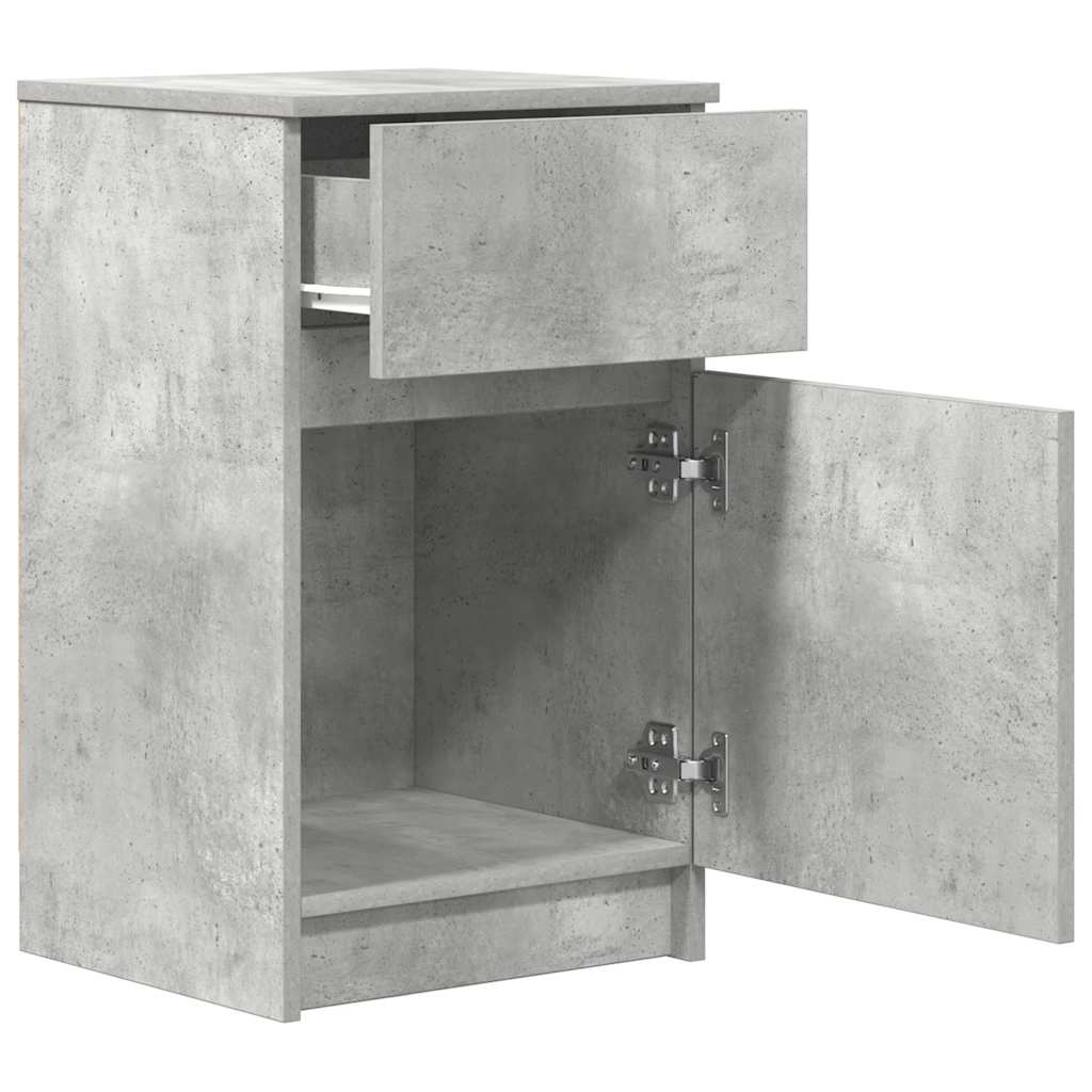 2 db betonszürke szerelt fa éjjeliszekrény 39x35x65 cm