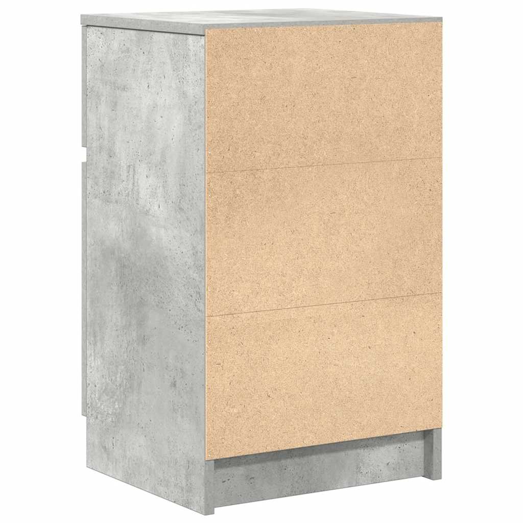 2 db betonszürke szerelt fa éjjeliszekrény 39x35x65 cm