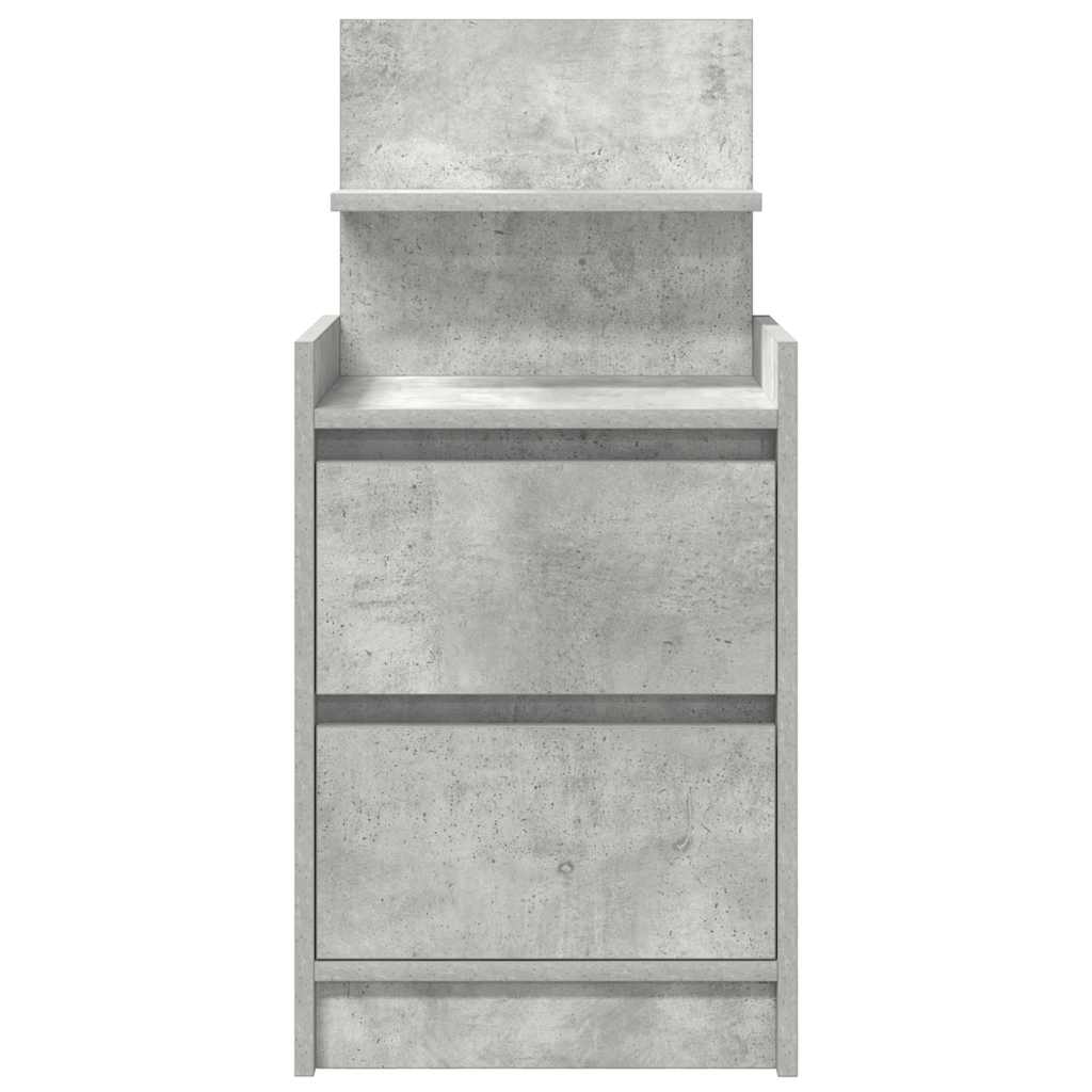 2 db betonszürke éjjeliszekrények 2 fiókkal 38x34x80 cm