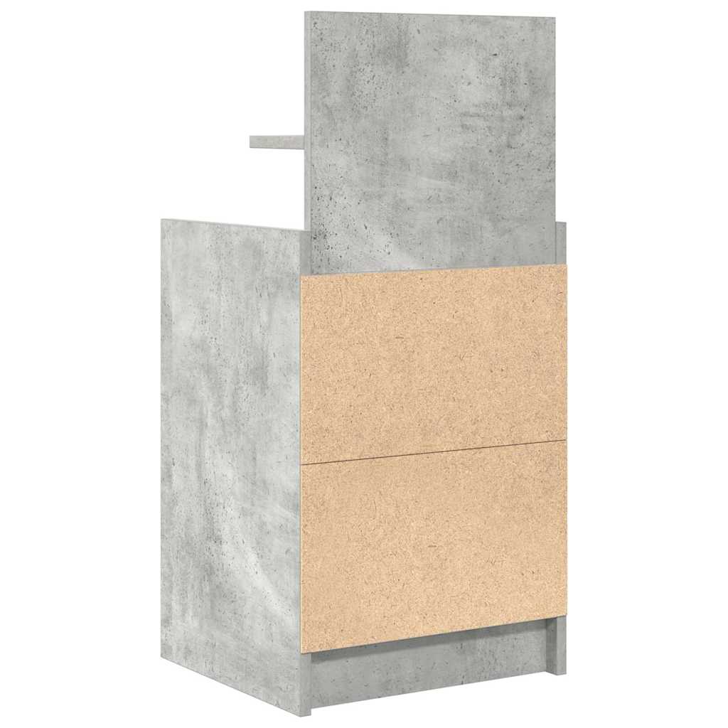 2 db betonszürke éjjeliszekrények 2 fiókkal 38x34x80 cm