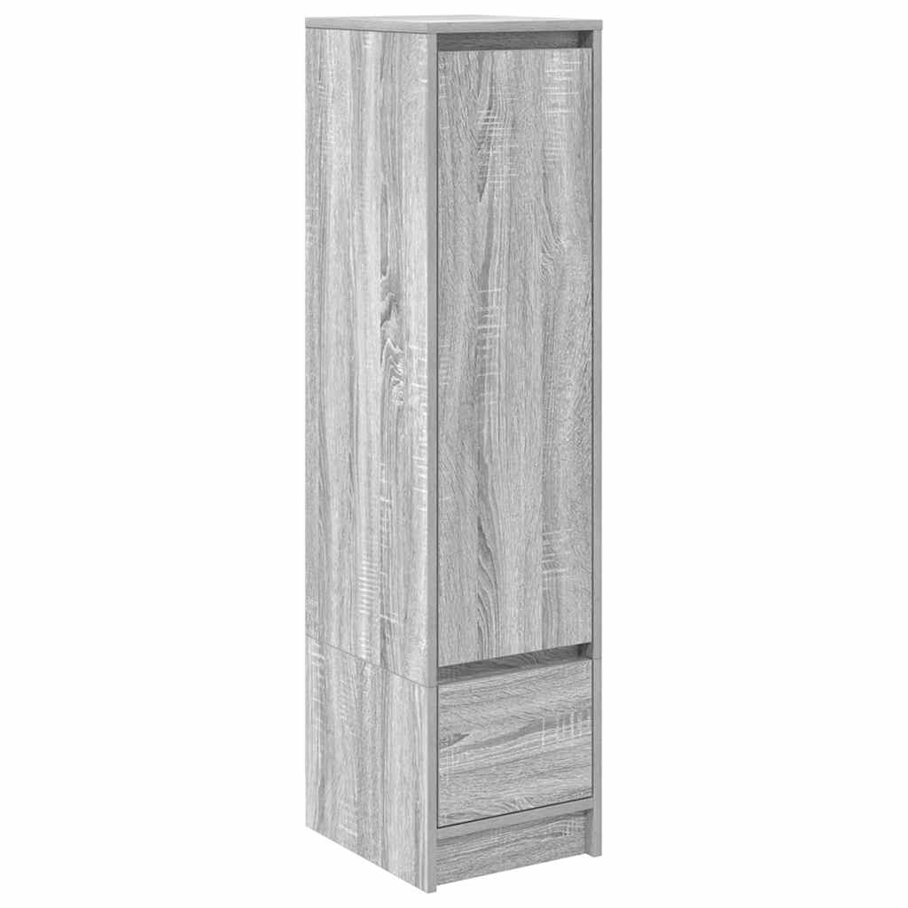 Szürke sonoma szerelt fa magasszekrény 29,5x34x119,5 cm