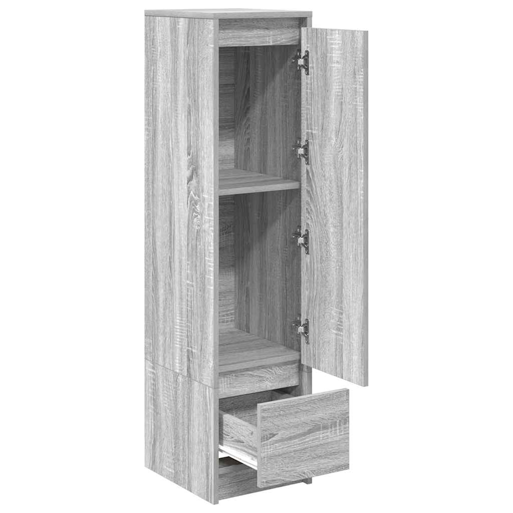 Szürke sonoma szerelt fa magasszekrény 29,5x34x119,5 cm