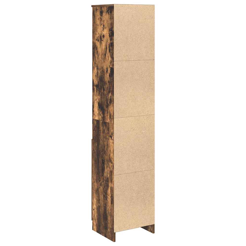 Füstös tölgy színű szerelt fa magasszekrény 37,5x35x180 cm