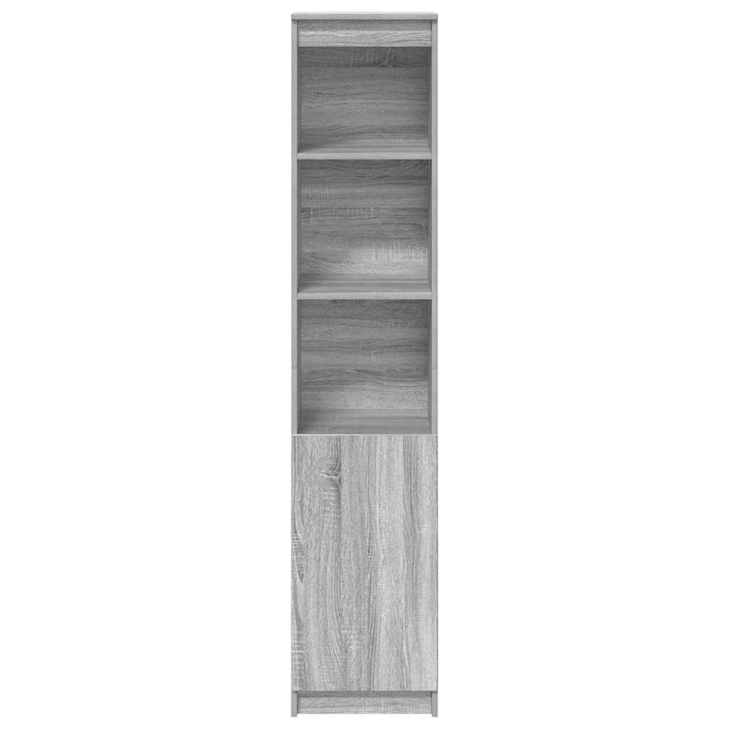 Szürke sonoma szerelt fa magasszekrény 37,5x35x180 cm