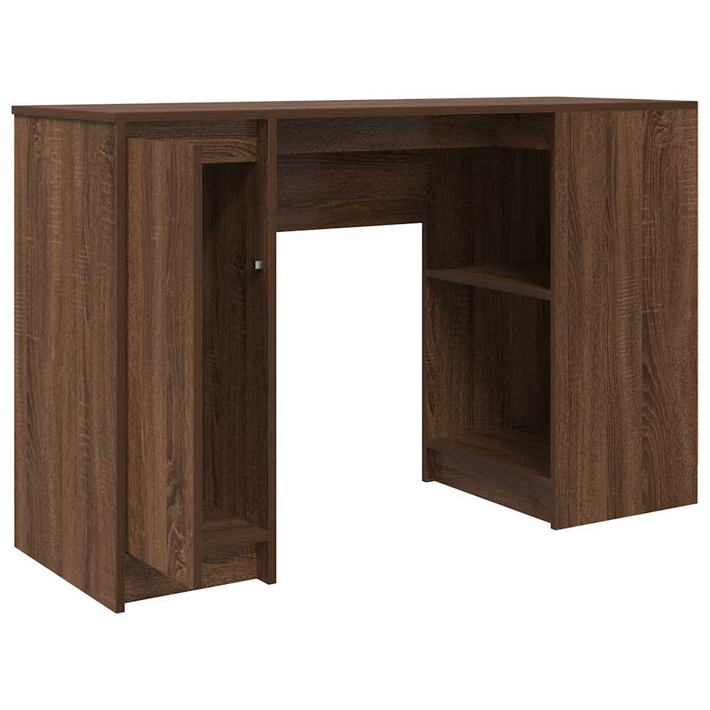 Barna tölgyszínű szerelt fa íróasztal 120x42x76 cm